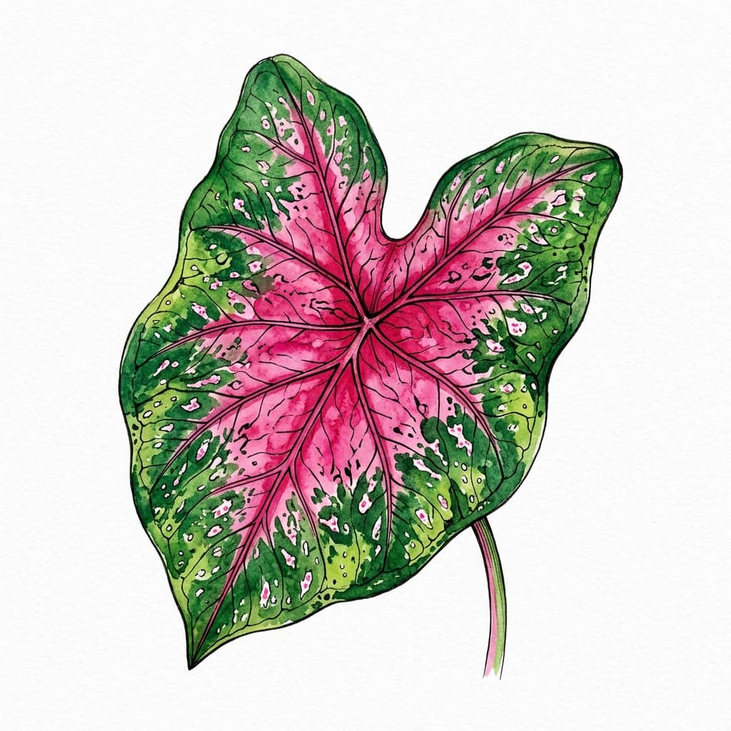 Heart of Jesus stylized watercolor botanical illustration