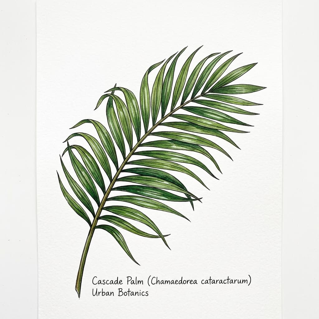 Cat Palm stylized watercolor botanical illustration
