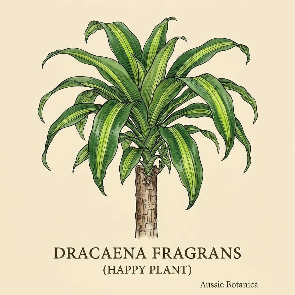 Happy Plant stylized watercolor botanical illustration